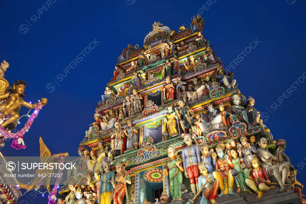 Low angle view of a temple, Sri Mariamman Temple, Singapore