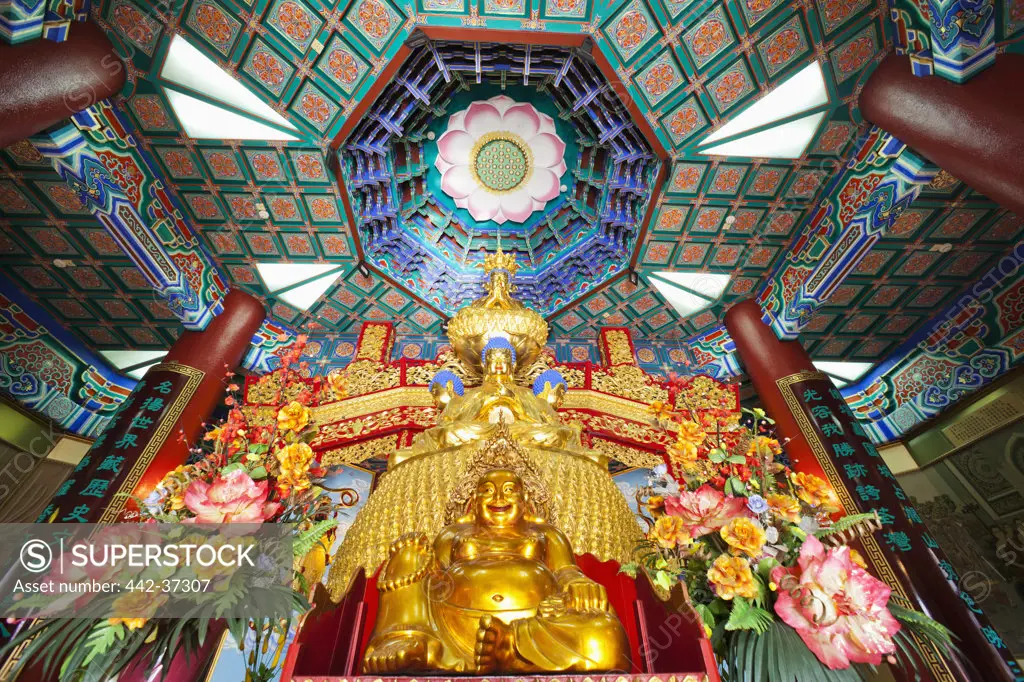 Buddha statues in a monastery, Western Monastery, Tsuen Wan, Hong Kong, China