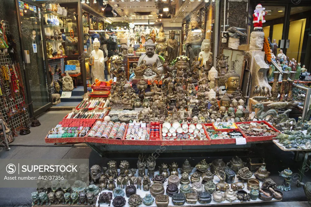 Antique shop display, Upper Lascar Row, Hollywood Road, Hong Kong, China