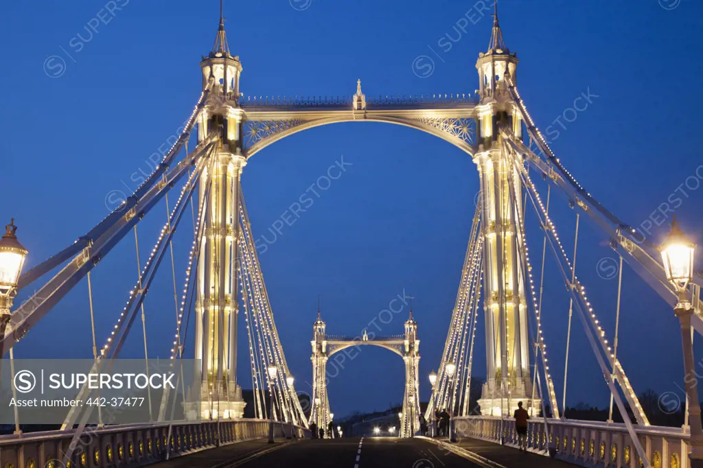 UK, London, Chelsea, Albert Bridge