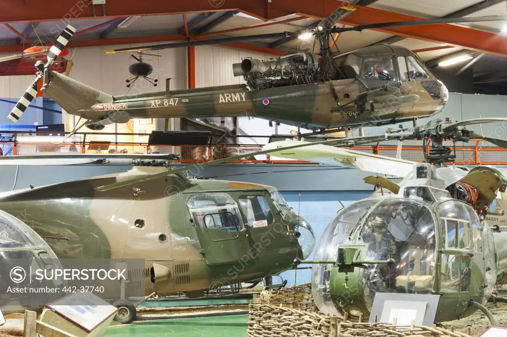 UK, England, Hampshire, Andover, The Museum of Army Flying, Helicopters