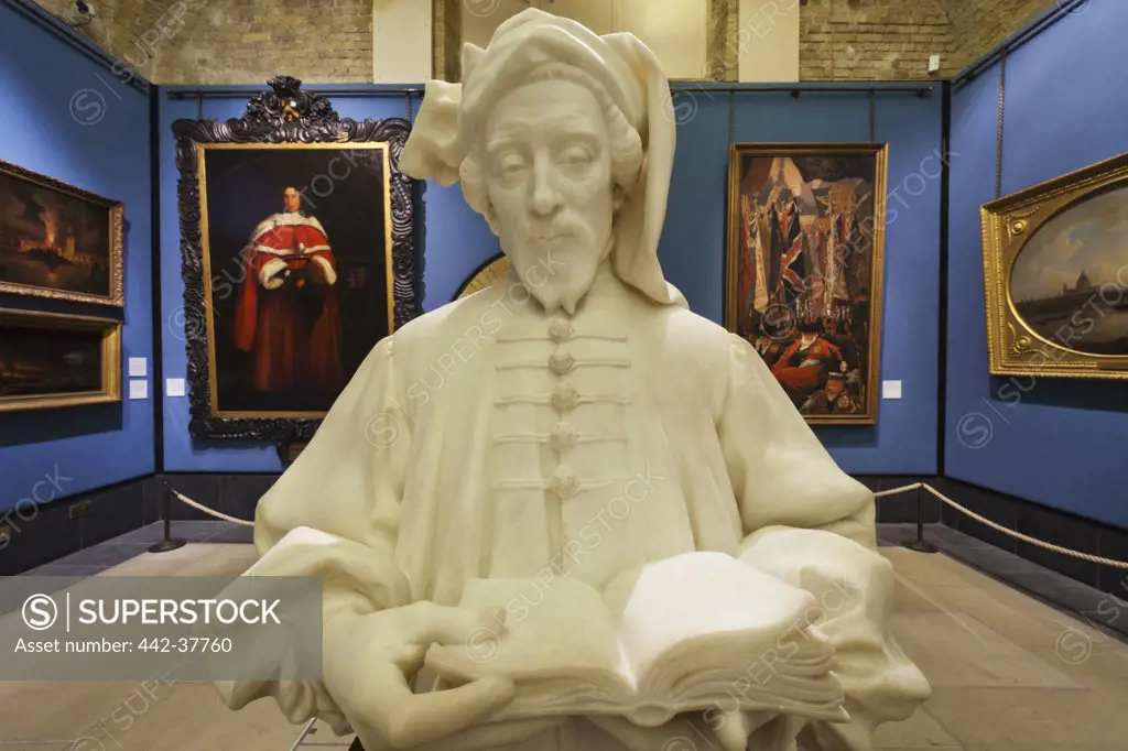 England,London,The City,Guildhall,Guildhall Art Museum,Bust of Geoffrey Chaucer