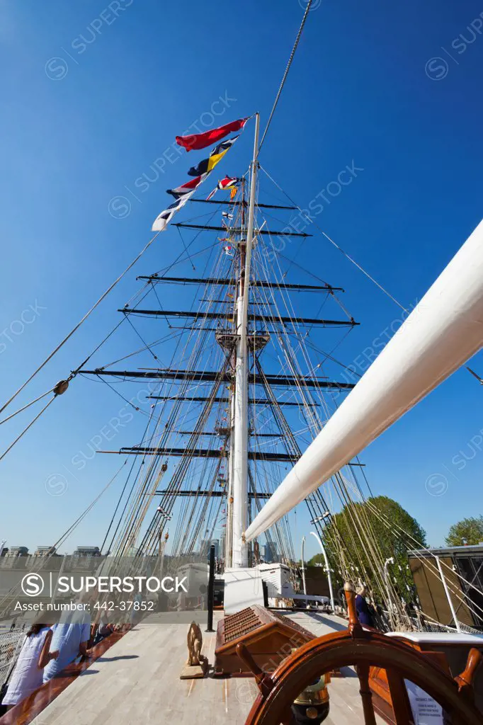 UK, England, London, Greenwich, Cutty Sark, Ship's Masts
