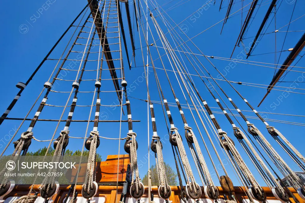 UK, England, London, Greenwich, Cutty Sark, Ship's Masts