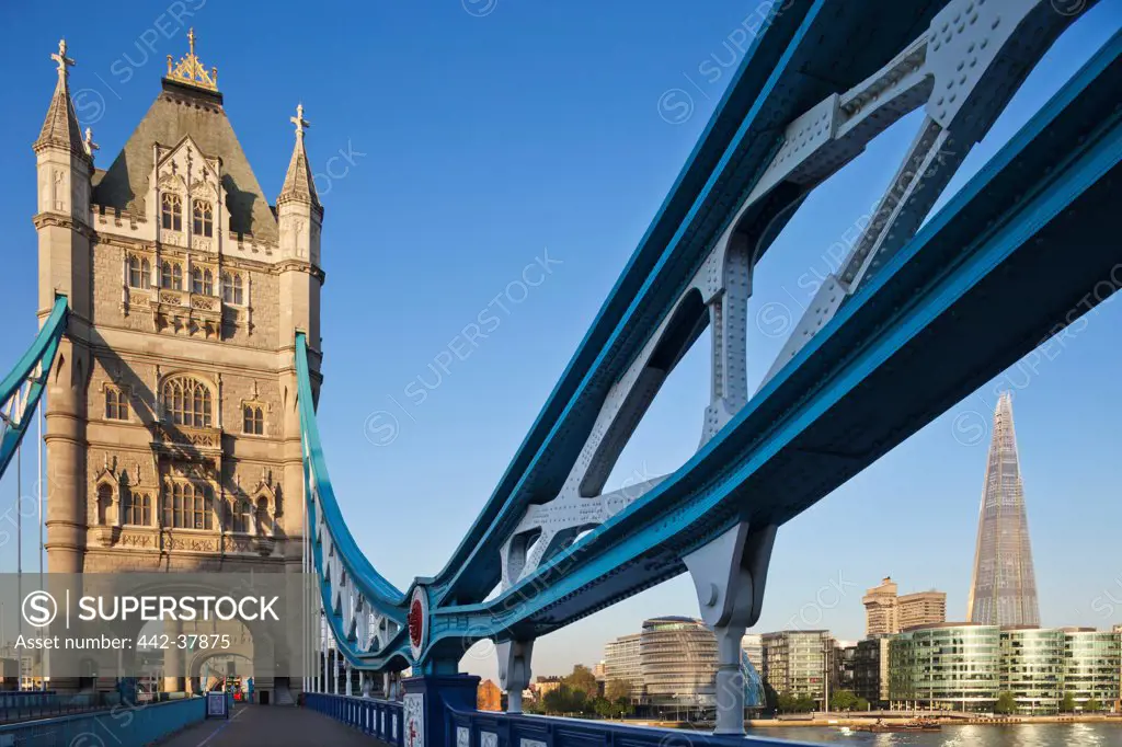 UK, England, London, Southwark, Tower Bridge and The Shard