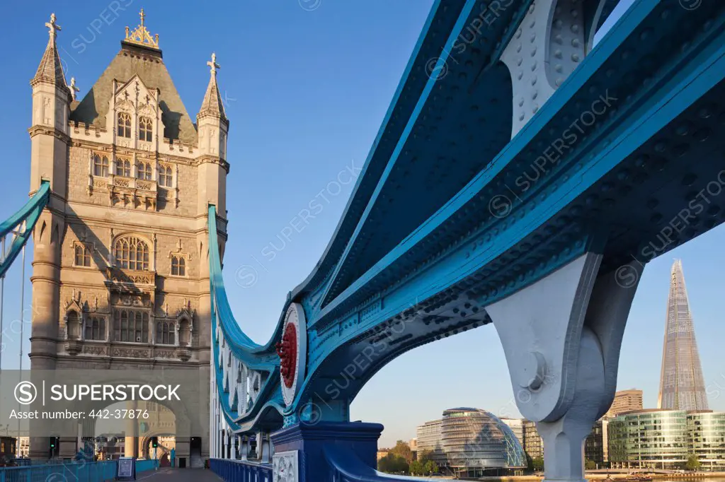 UK, England, London, Southwark, Tower Bridge and The Shard