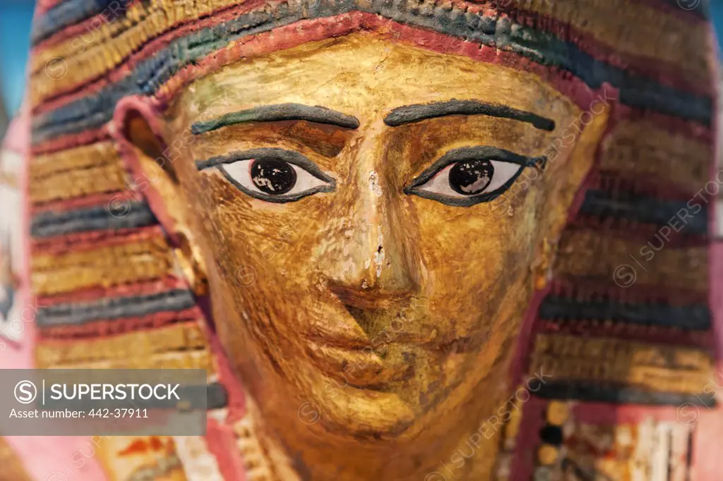 UK, England, London, British Museum, Egyptian Room, Display of Egyptian Mummy