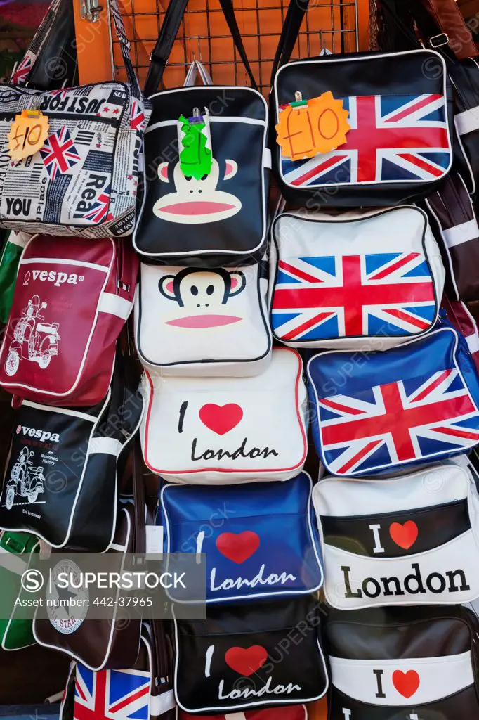 UK, England, London, Camden, Camden Lock Market, Souvenir Bags