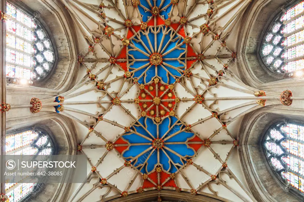 England, Gloucestershire, Tewkesbury, Tewkesbury Abbey, Ceiling