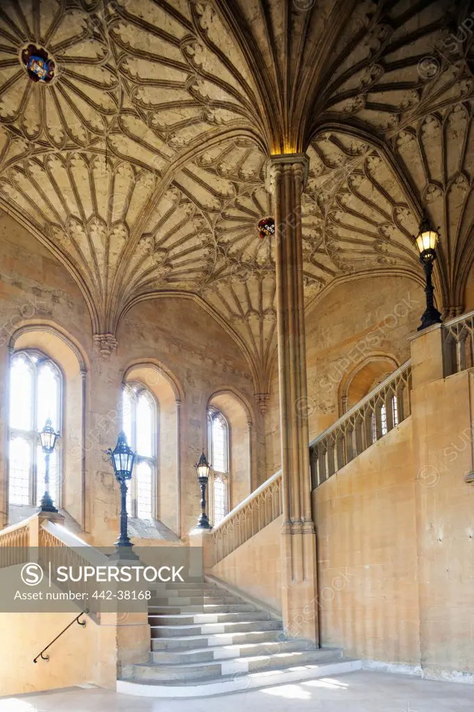 England, Oxfordshire, Oxford, Oxford University, Christ Church College, Great Hall Staircase