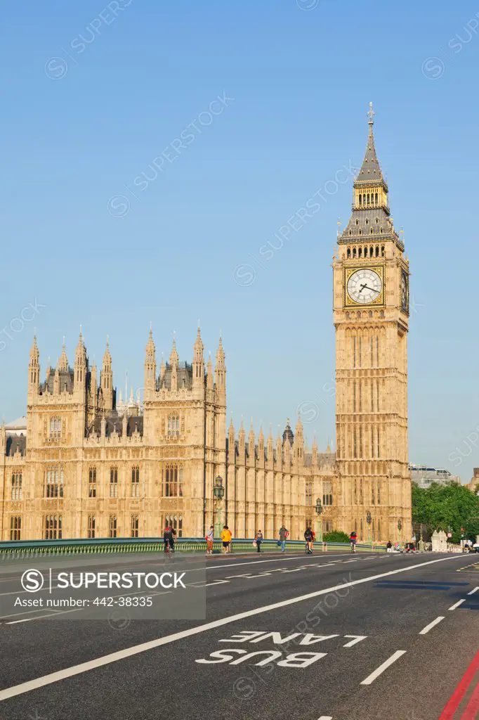 UK, London, Westminster, Big Ben and Westminster Bridge