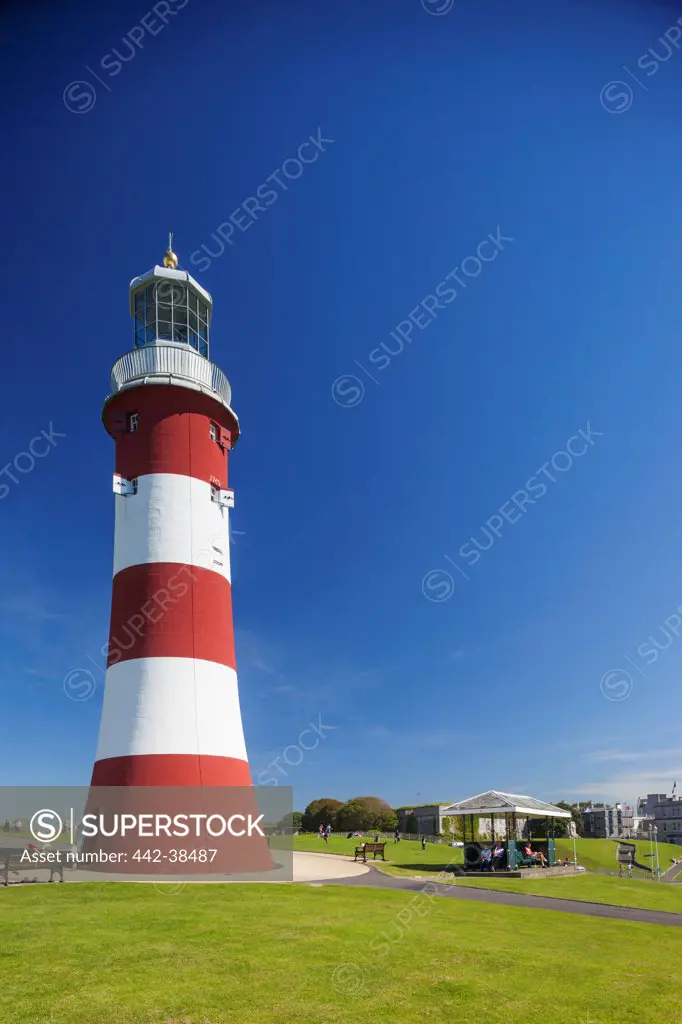 UK, England, Devon, Plymouth, Plymouth Hoe, Smeaton's Tower aka Eddystone Lighthouse