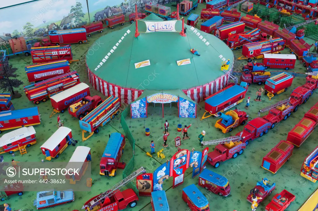 UK, England, Dorset, Blanford, The Great Dorset Steam Fair, Exhibitors Display of Model Circus Set