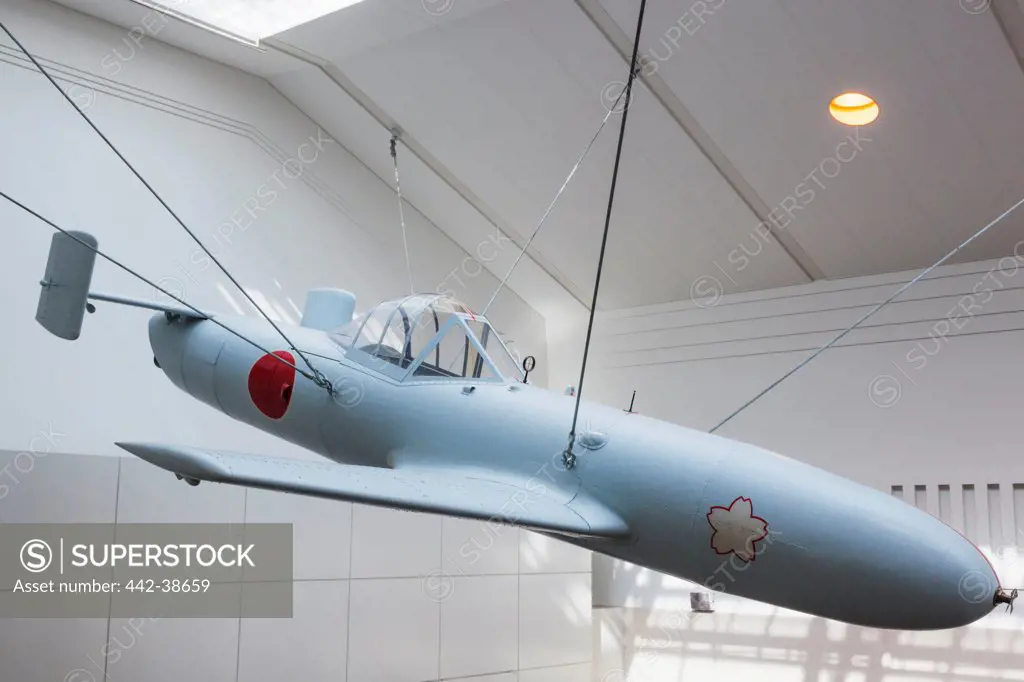 Japan, Honshu, Kanto, Tokyo, Yasukuni Shrine, Yushukan War Museum, Japanese Wwii ""Ohka"" Rocket Propelled Kamikaze Plane