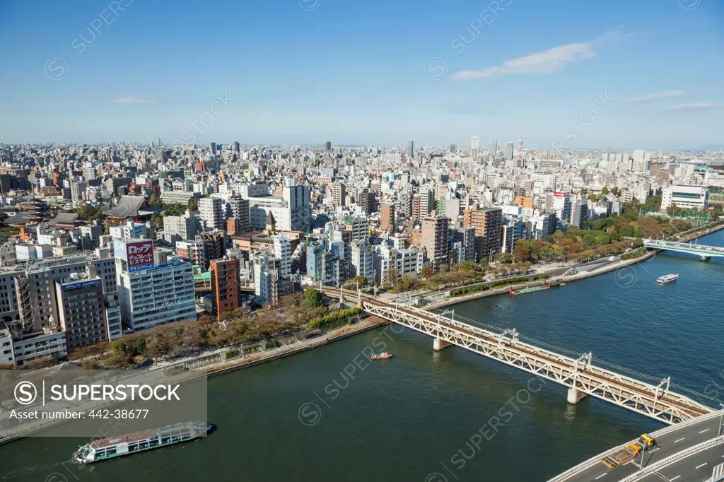 Japan, Honshu, Kanto, Tokyo, Asakusa Area Skyline