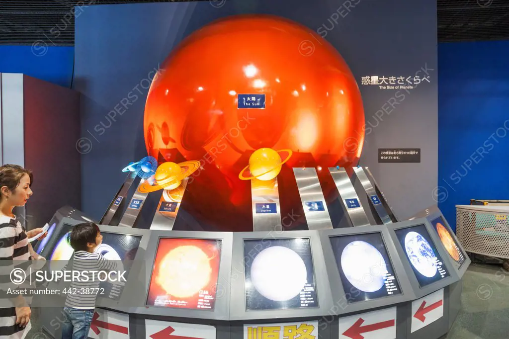 Japan, Honshu, Kansai, Osaka, Osaka Science Museum, Display Of The Planets And Solar System