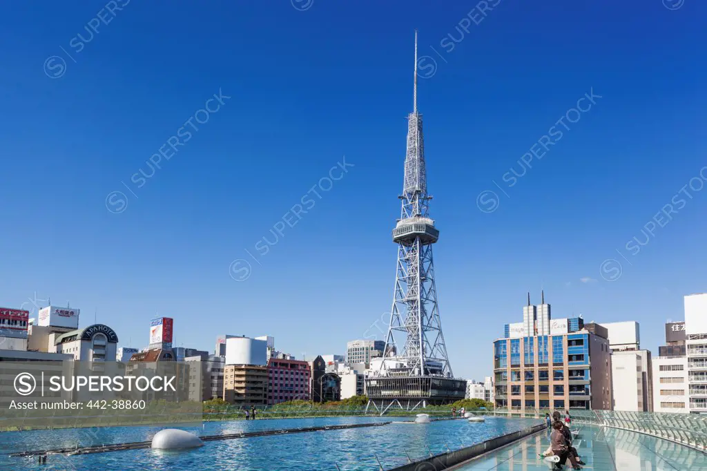 Japan, Honshu, Aichi, Nagoya, Nagoya TV Tower and Oasis 21 Building