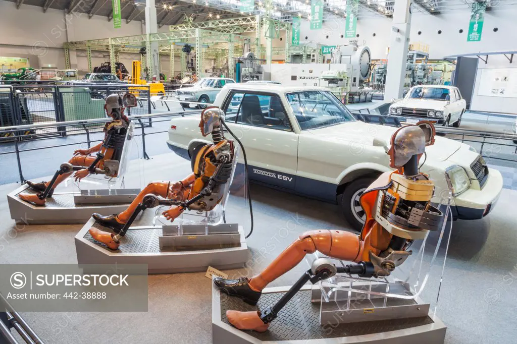 Japan, Honshu, Aichi, Nagoya, Toyota Commemorative Museum of Industry and Technology, Automobile Pavilion, Exhibit of Crash Test Dummies