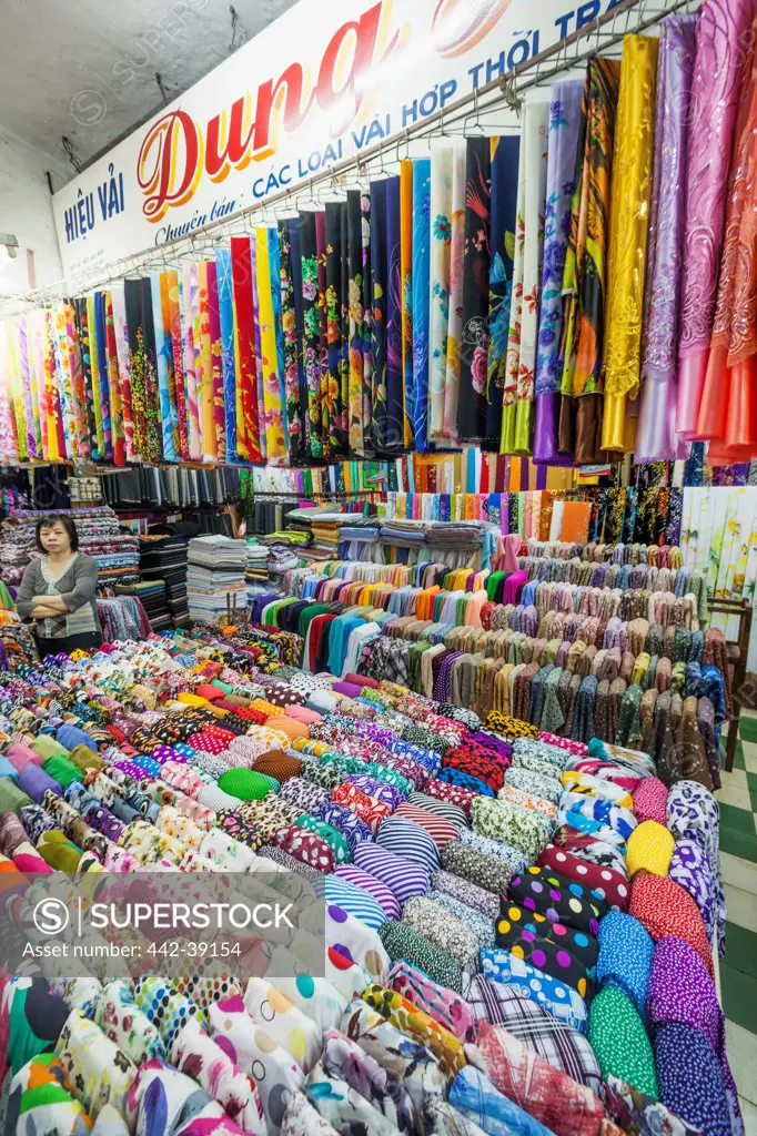 Vietnam, Nha Trang, Dam Market, Textile market