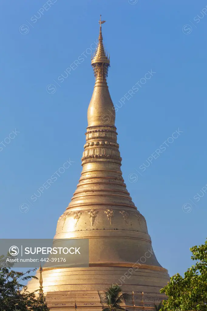 Low angle view of a pagoda, Shwedagon Pagoda, Yangon, Myanmar