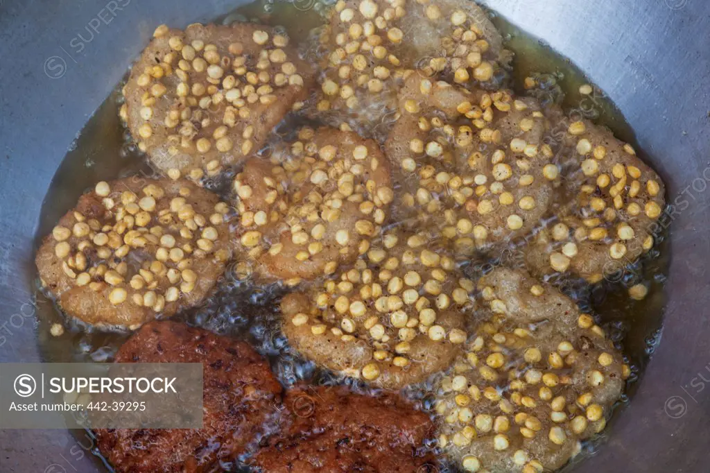 Deep fried chickpea fritters, Yangon, Myanmar