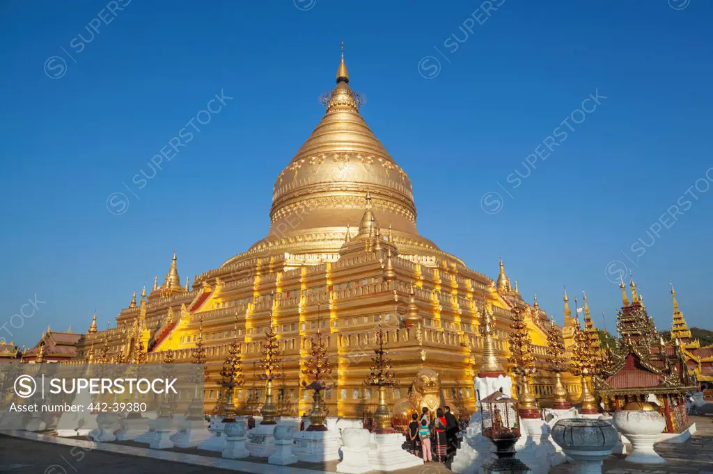 Low angle view of a temple, Shwezigon Pagoda, Bagan, Myanmar