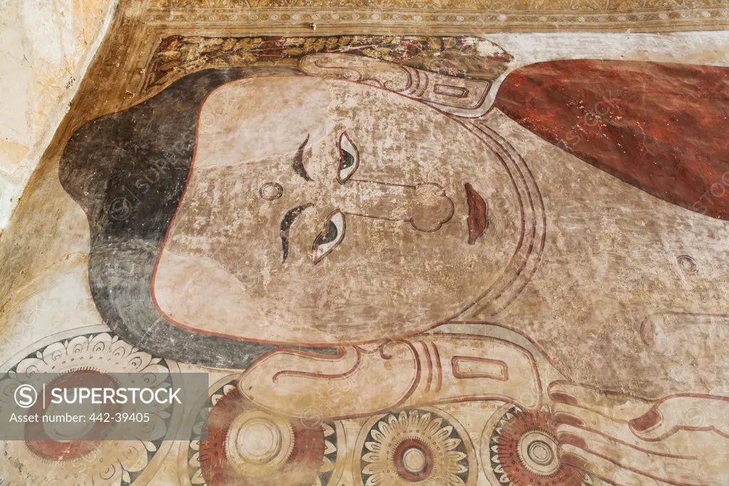 Wall painting depicting Buddha, Sulamani Temple, Bagan, Myanmar