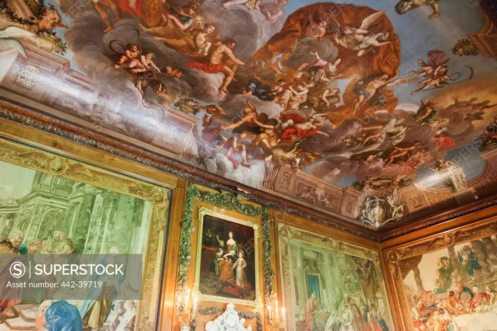 UK, England, Berkshire, Windsor, Windsor Castle, The State Apartments, Wall and Ceiling Artwork
