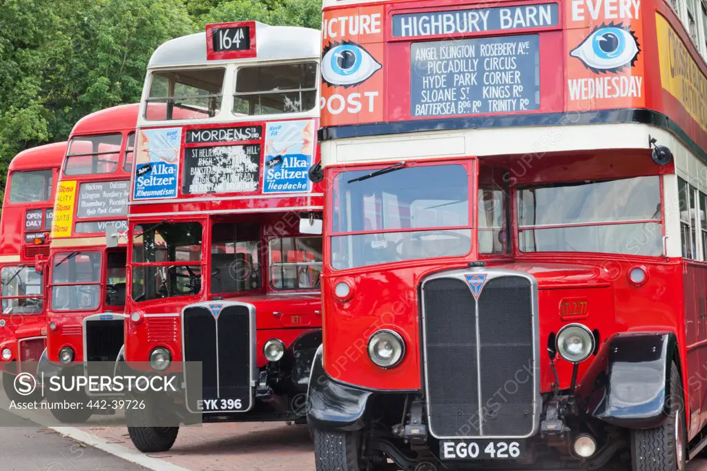 UK, England, Surrey, London, Vintage Buses in London Bus Museum