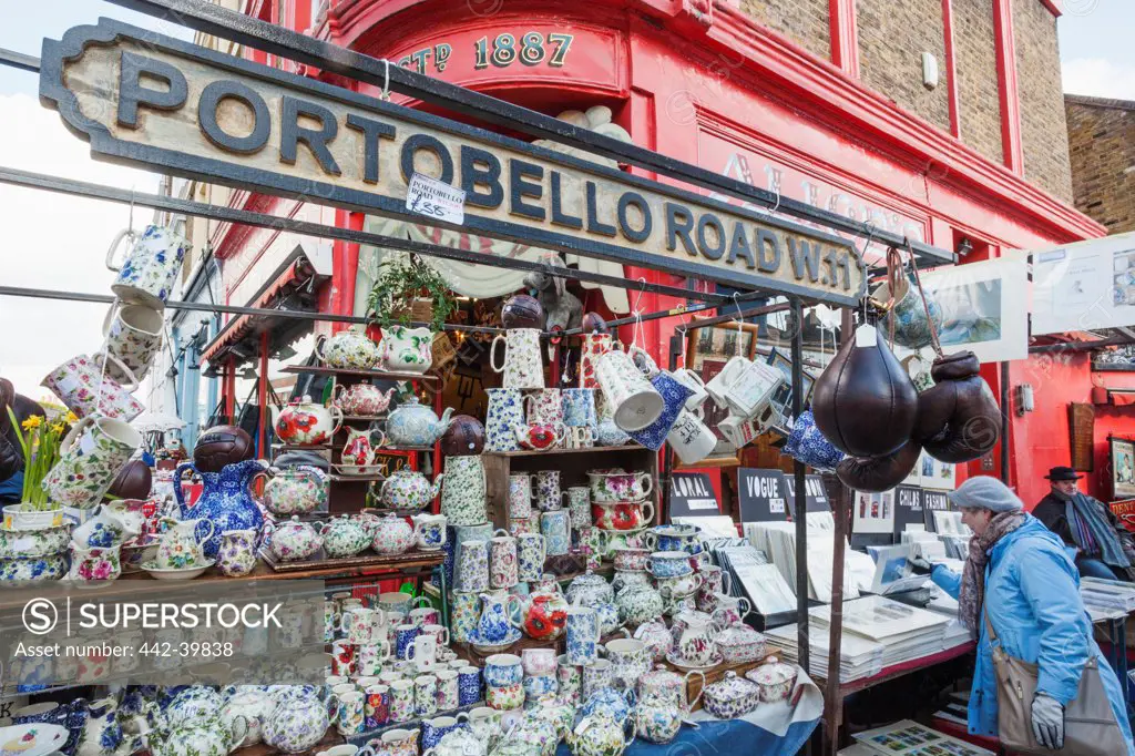 UK, England, London, Portobello Road, Antique Stall