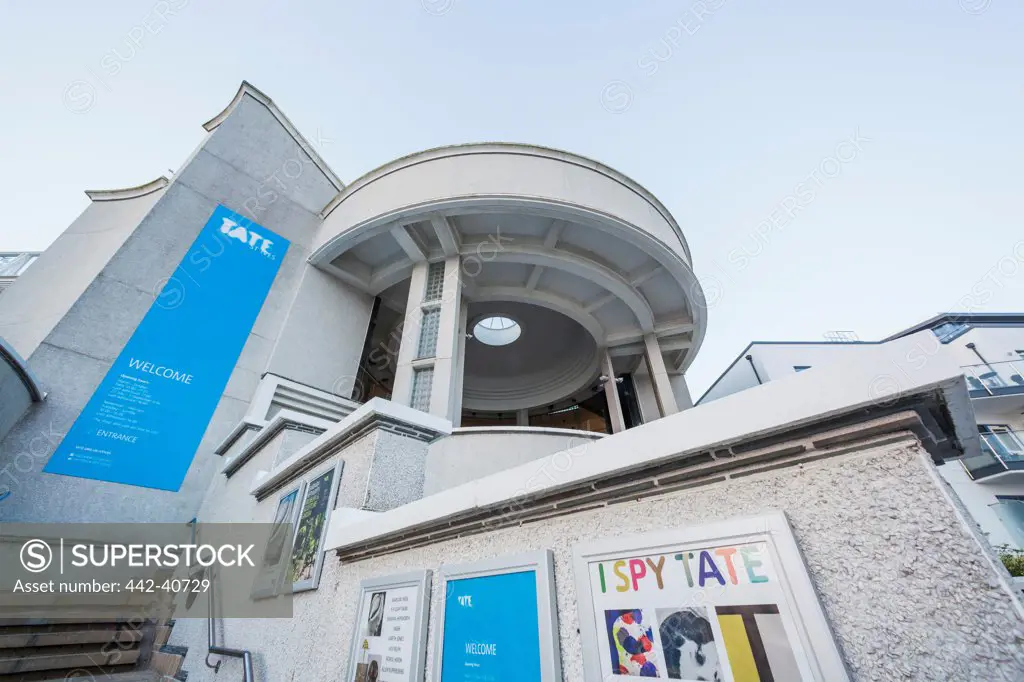Low angle view of an art museum, Tate St. Ives, St. Ives, Cornwall, England