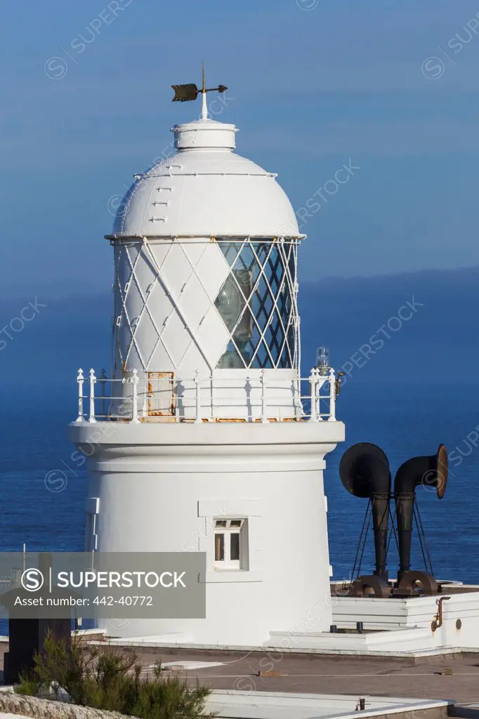 Lighthouse on the coast, Pendeen Watch Lighthouse, Pendeen, Cornwall, England