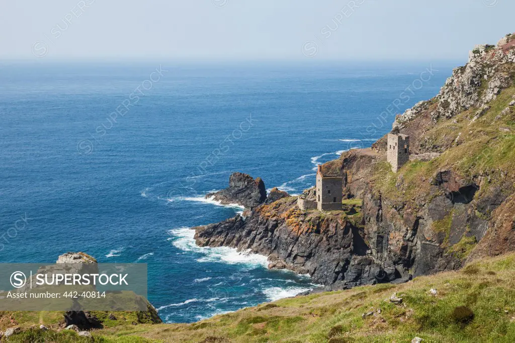 Botallack Mine on the coast, Botallack, St Just, Penwith, Cornwall, England