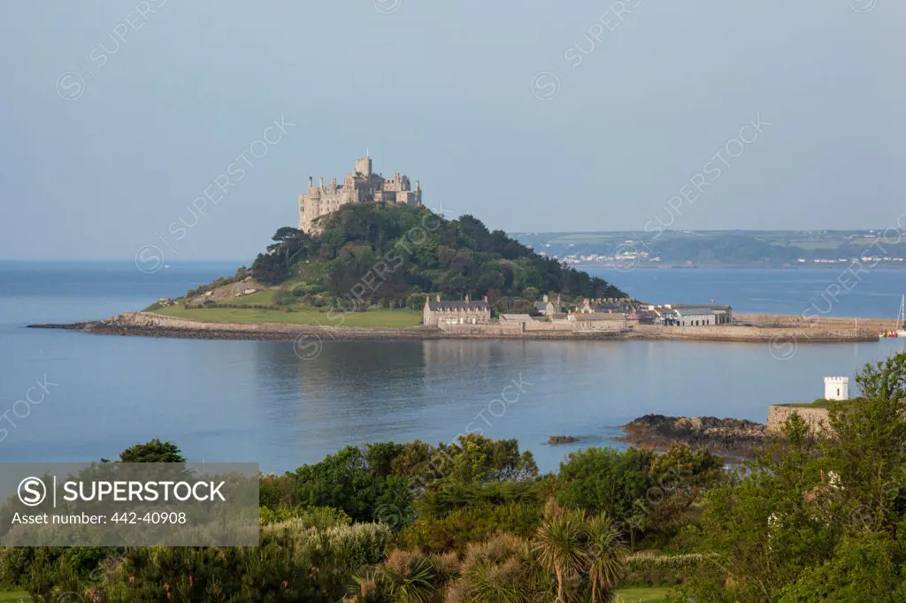 Castle on the island, St. Michael's Mount, Marazion, Cornwall, England
