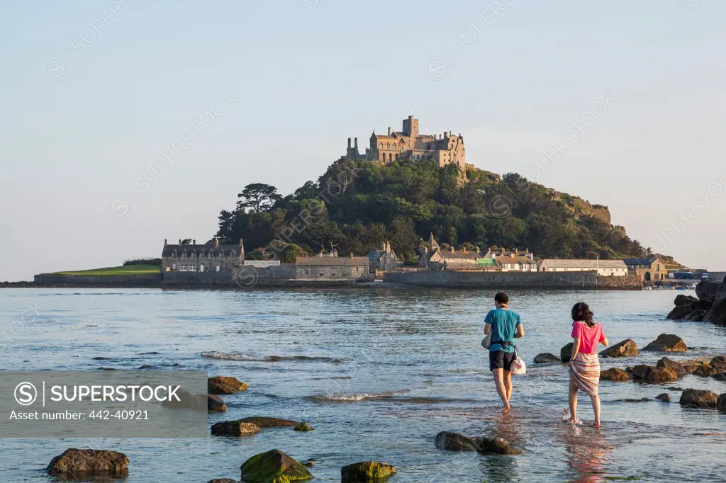 Castle on the island, St. Michael's Mount, Marazion, Cornwall, England