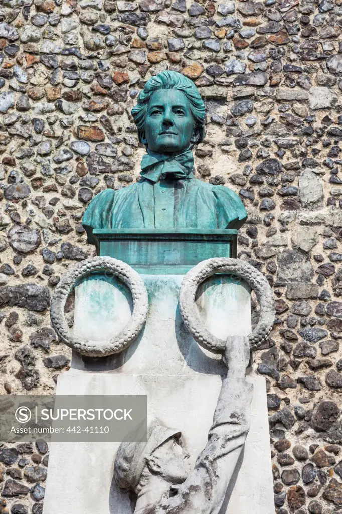 Monument of Edith Cavell, Norwich, Norfolk, East Anglia, England