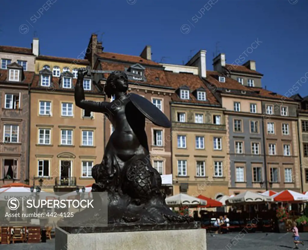 Syrena Statue Old Town Square Warsaw Poland