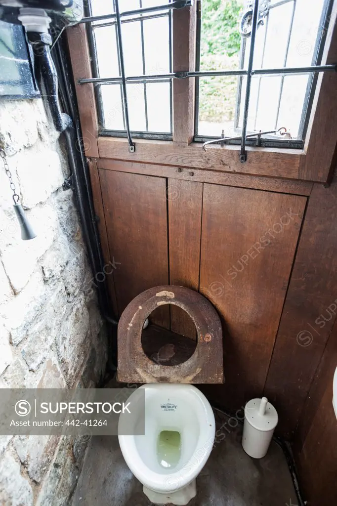 Toilet in a castle, Walmer Castle, Walmer, Deal, Kent, England