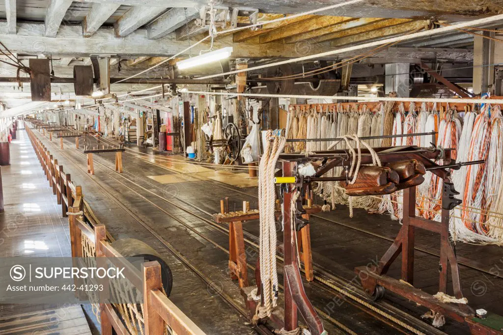 Rope manufacturing factory, The Ropery, Chatham Historic Dockyard, Chatham, Kent, England