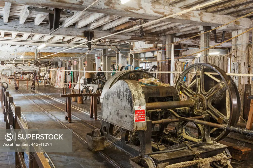Rope manufacturing factory, The Ropery, Chatham Historic Dockyard, Chatham, Kent, England