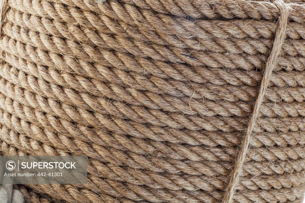Close-up of a bundle of rope, The Ropery, Chatham Historic Dockyard, Chatham, Kent, England
