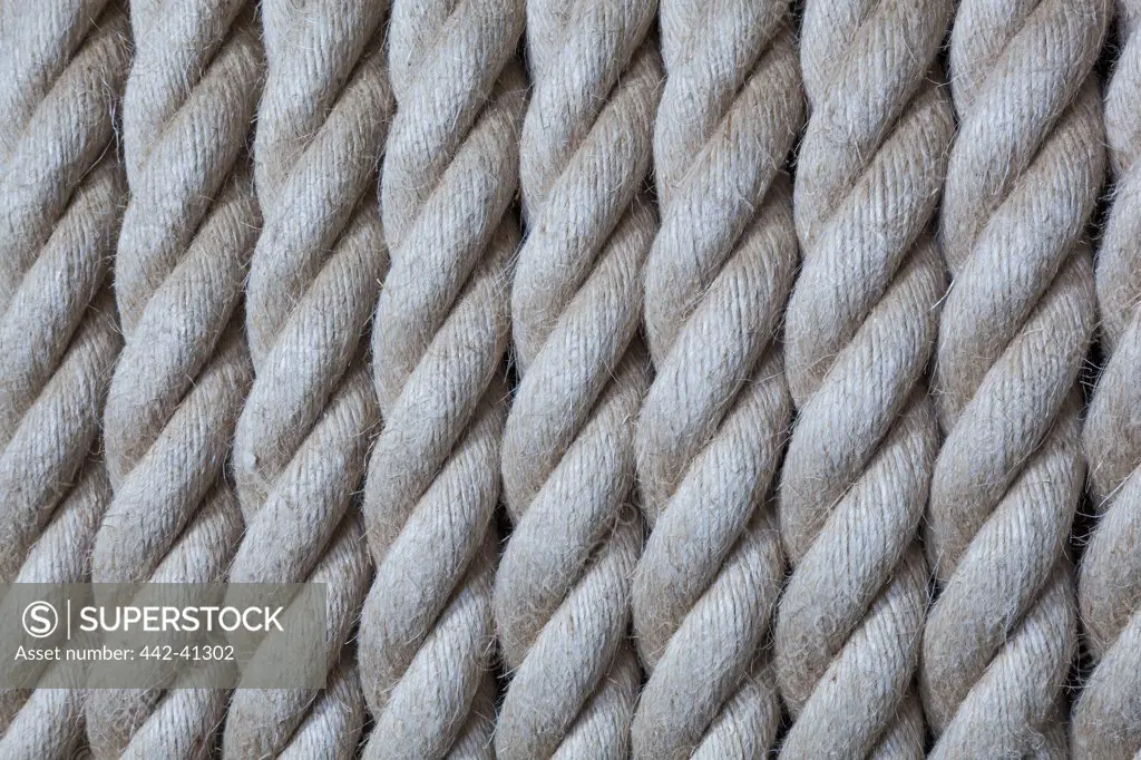 Close-up of a rope, The Ropery, Chatham Historic Dockyard, Chatham, Kent, England
