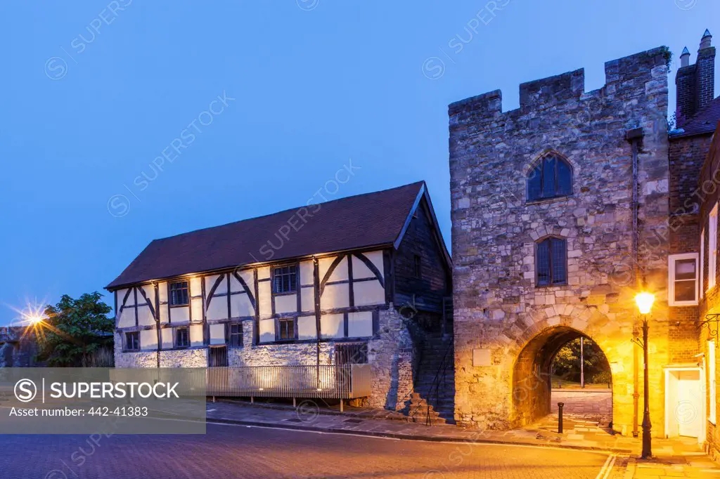 Tudor Merchants Hall and Westgate, Southampton, Hampshire, England