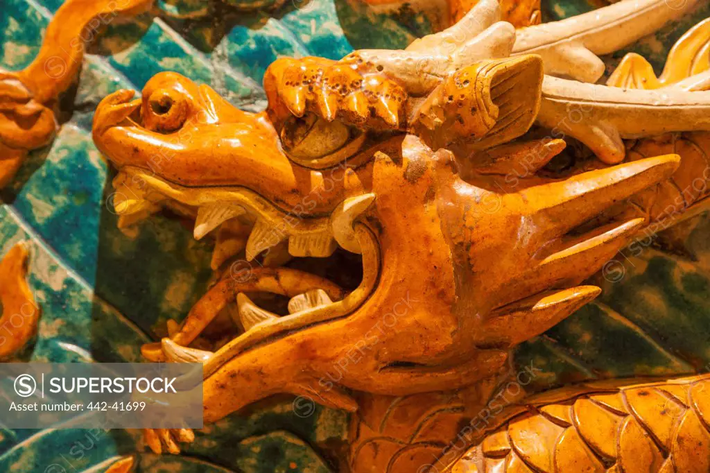 China, Macau, Hotel Grand Lisboa, Wall Decoration Featuring Chinese Dragon