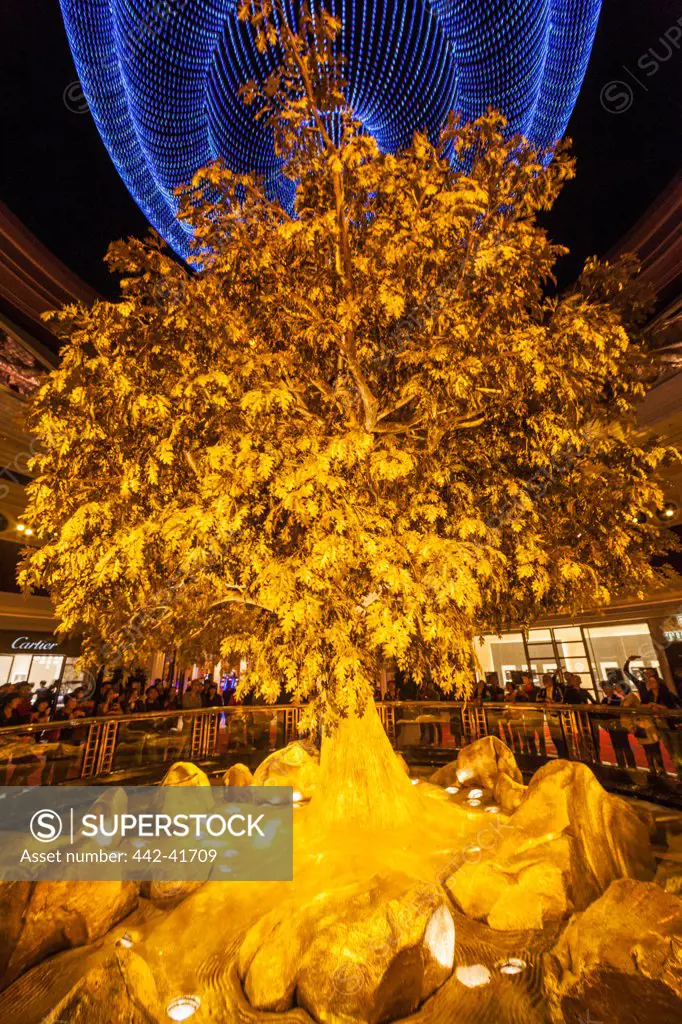 China, Macau, Wynn Hotel and Casino, Atrium ""Tree of Prosperity"" Show