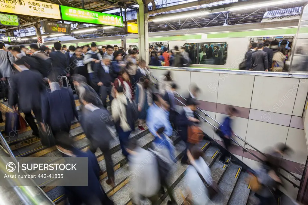 Japan, Honshu, Kanto, Tokyo, Shinjuku Station, Rush Hour Crowds