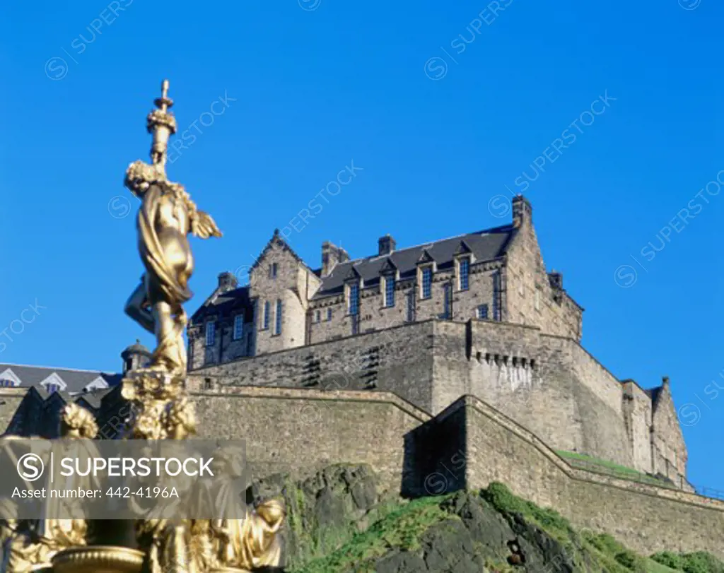 Low angle view of a castle, Edinburgh Castle, Edinburgh, Lothian, Scotland