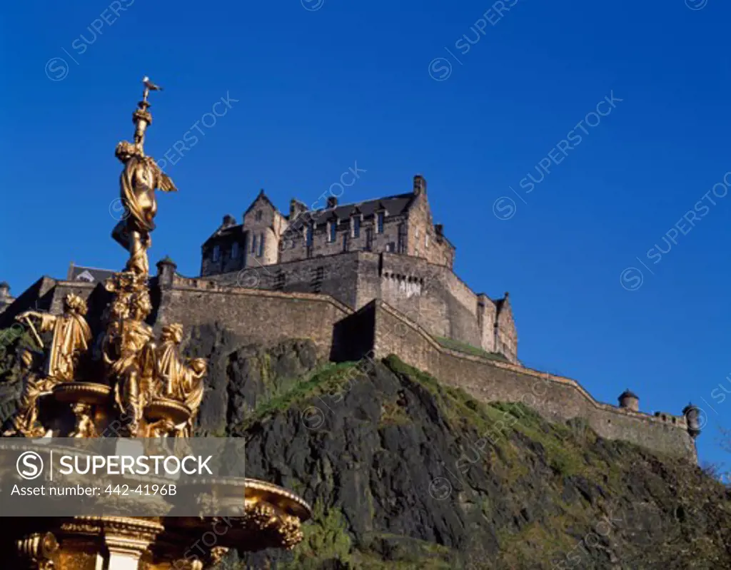 Low angle view of a castle, Edinburgh Castle, Edinburgh, Lothian, Scotland
