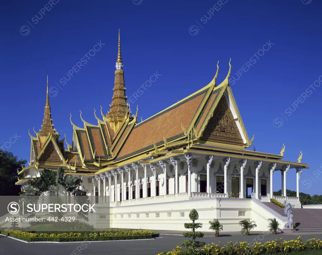 Facade of a pavilion, Chan Chaya Pavilion, Royal Palace, Phnom Penh, Cambodia