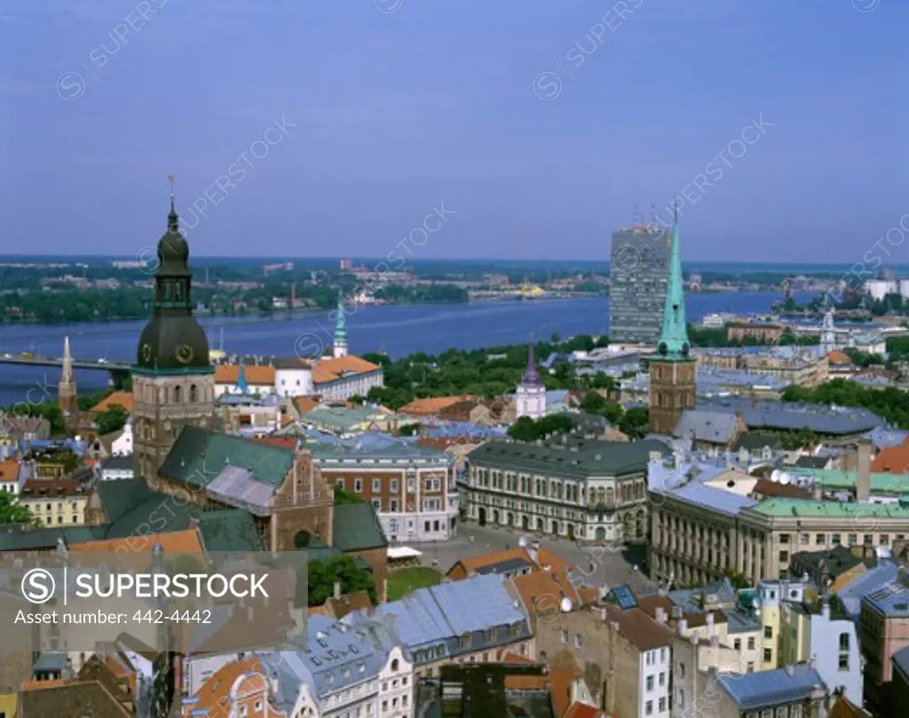 Buildings in an urban landscape, Riga, Latvia